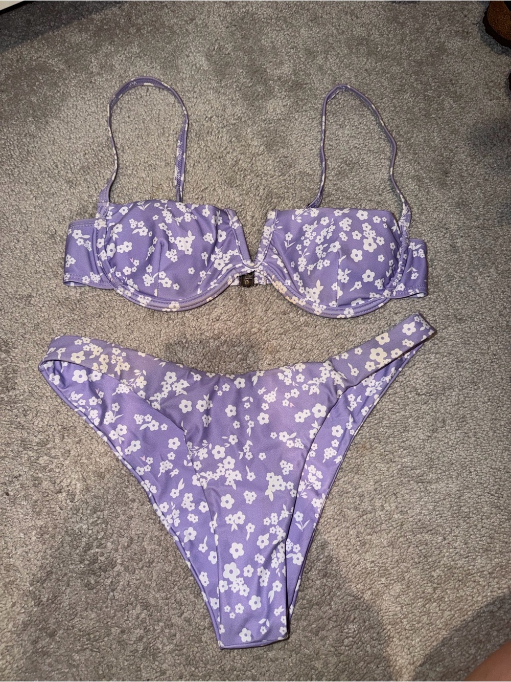 Floral Underwire Bikini Set in Lavender